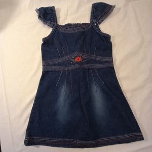 Cute Red Denim Brand Girls Denim Dress